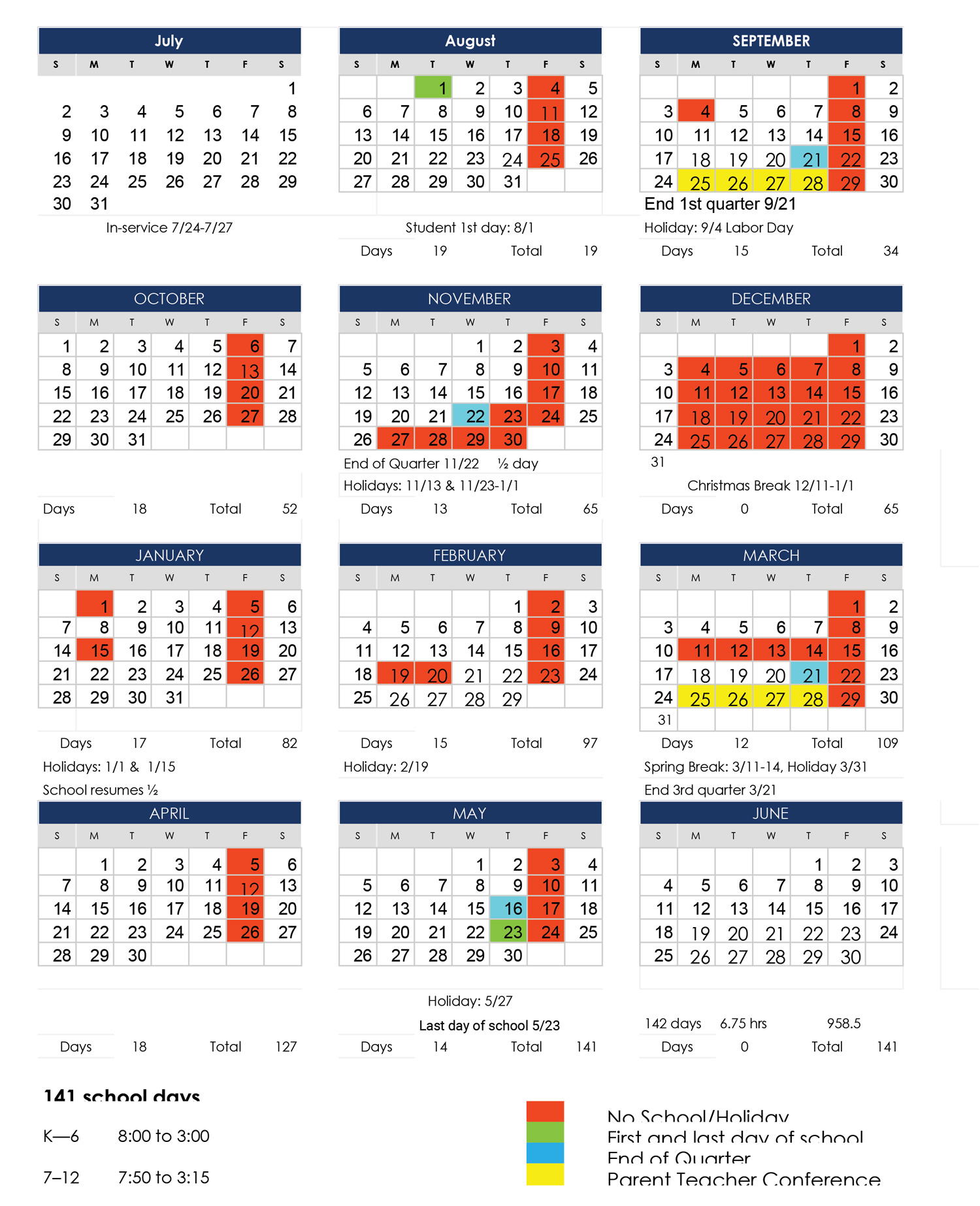 FCS Academics Calendar Flagstaff Christian School