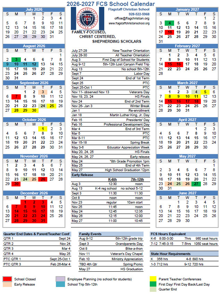 FCS Academic Calendar